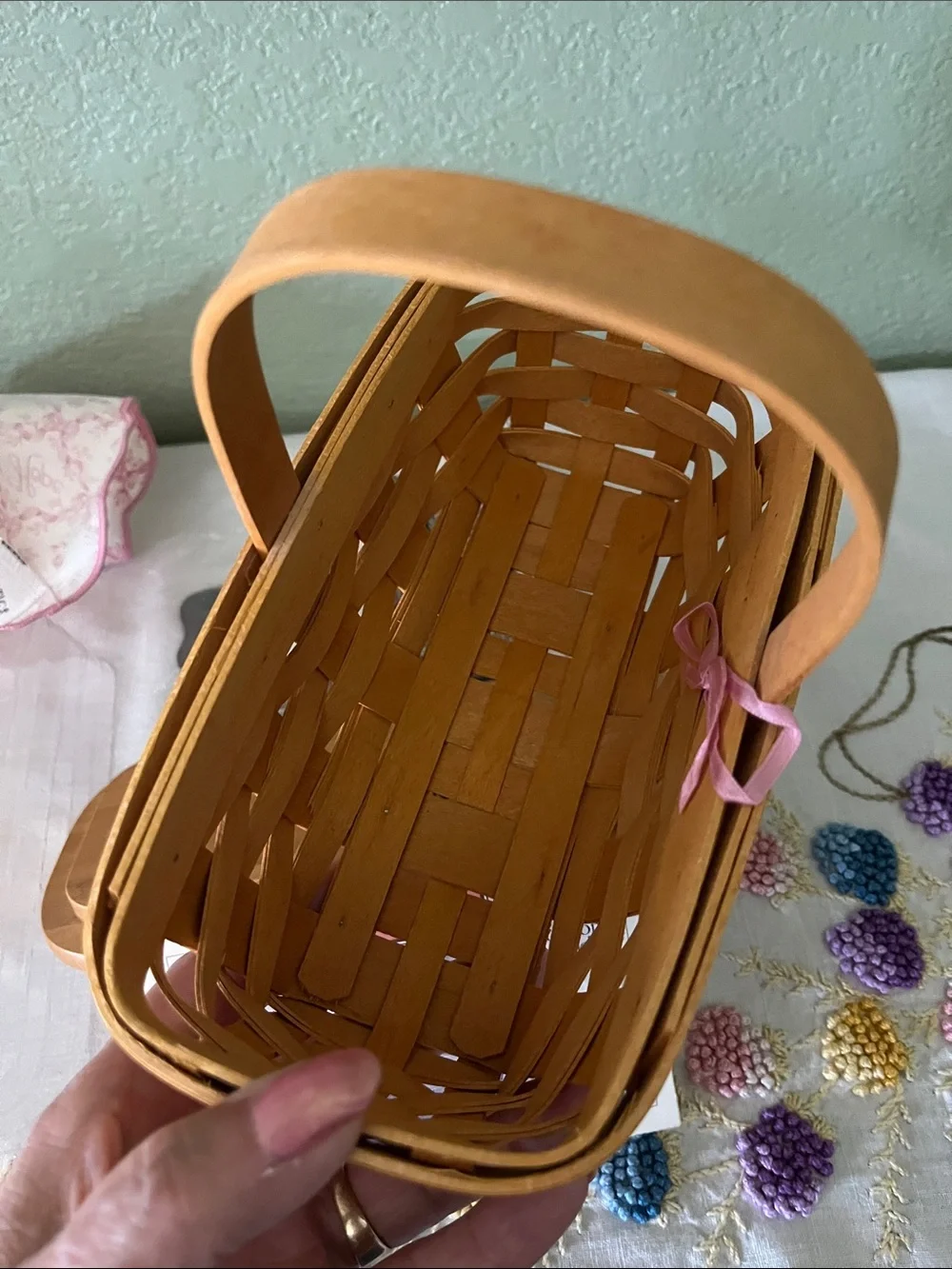 Longaberger 2000 Horizon of Hope Basket  #17787 Complete Set Lid Liner Extras